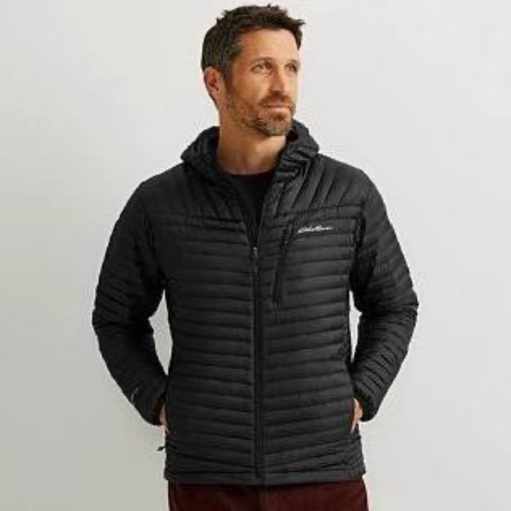 Eddie Bauer Men's Down Jacket  MicroTherm® 2.0 Down Hooded Jacket
